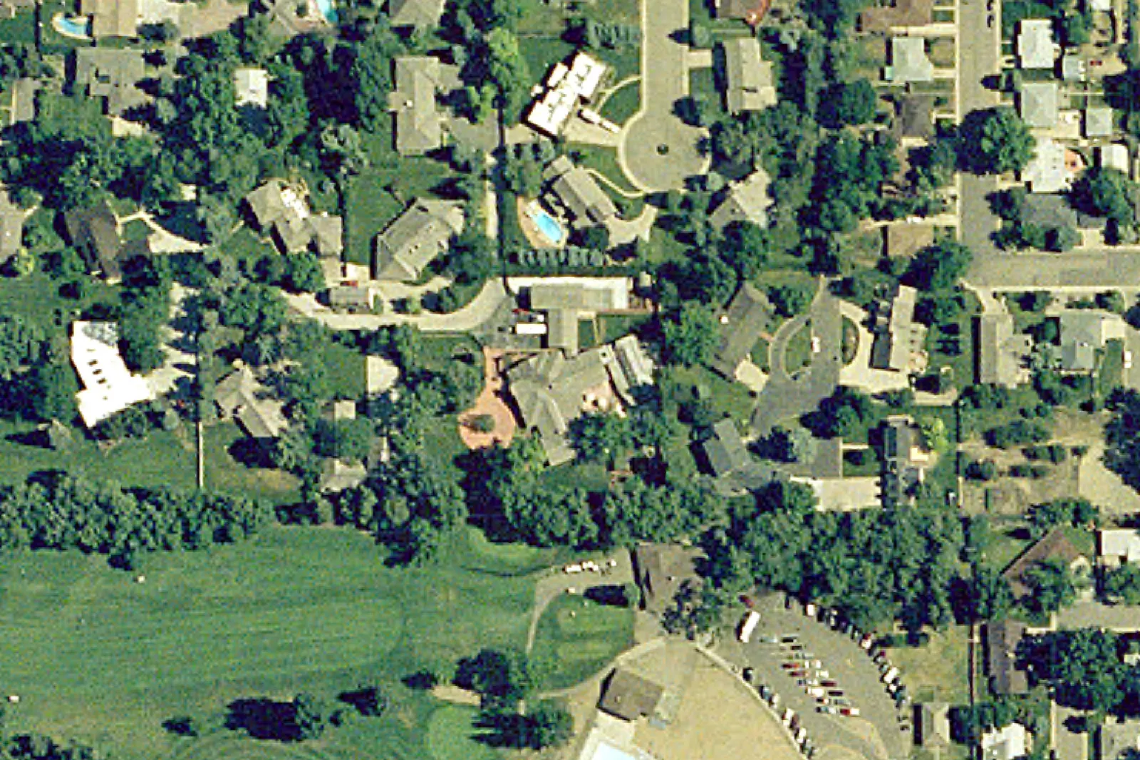 Boulder County aerial view of 1921 Panorama Circle in 2000