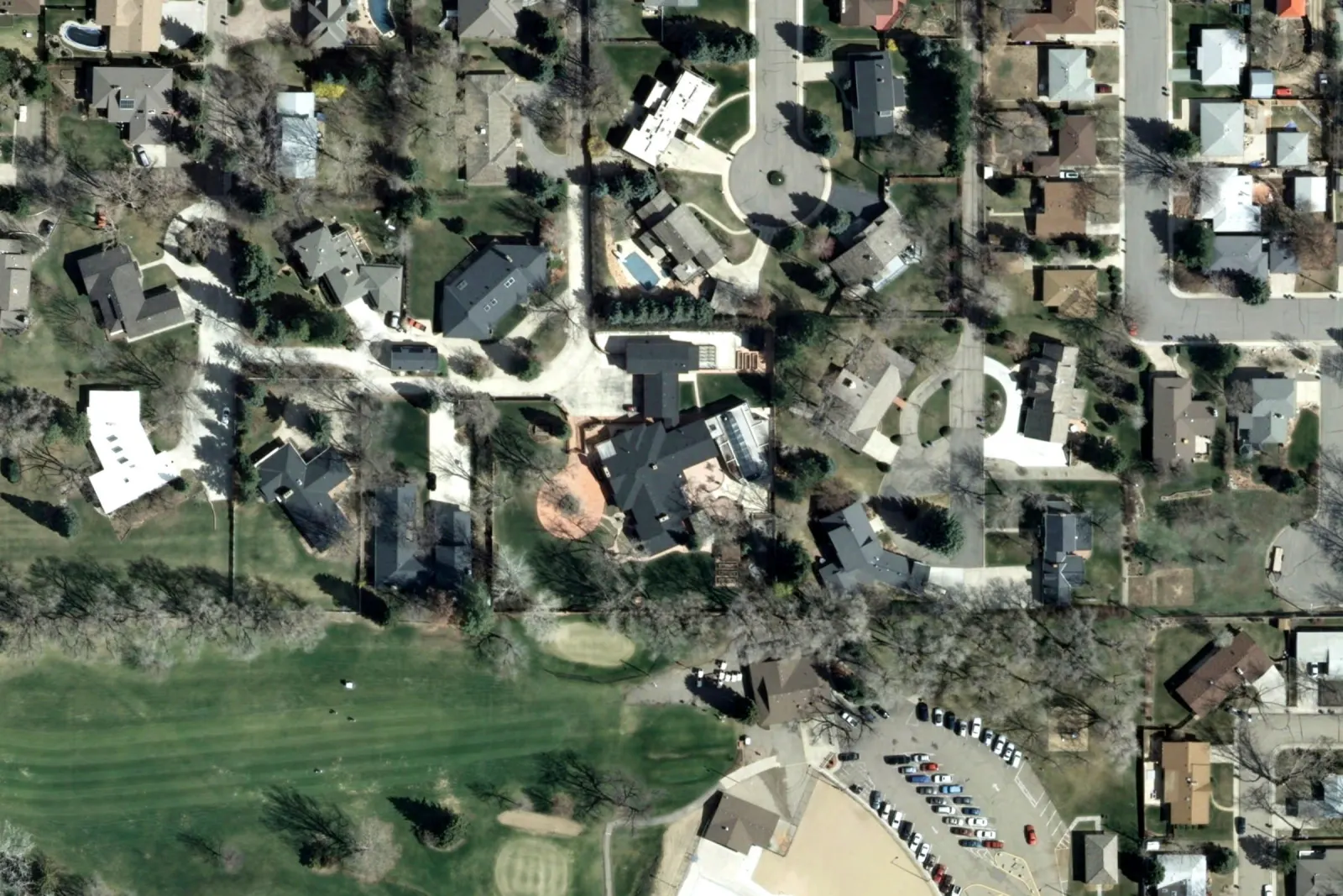Boulder County aerial view of 1921 Panorama Circle in 2008