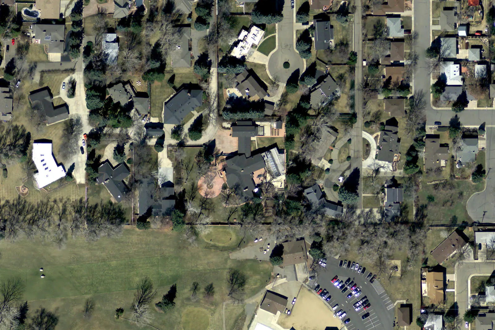 Boulder County aerial view of 1921 Panorama Circle in 2014
