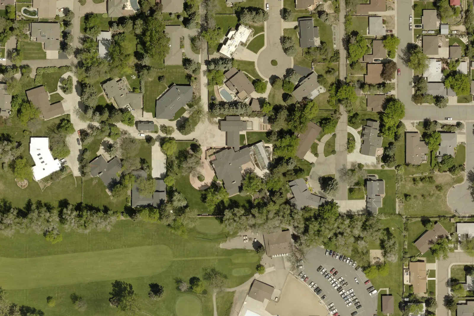 Boulder County aerial view of 1921 Panorama Circle in 2016
