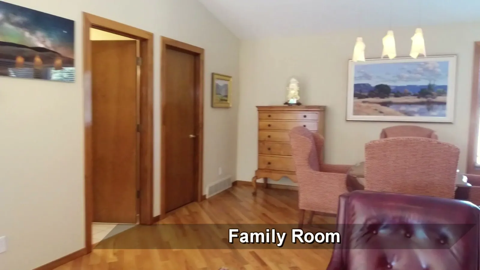 A quieter family room in the main residential wing.