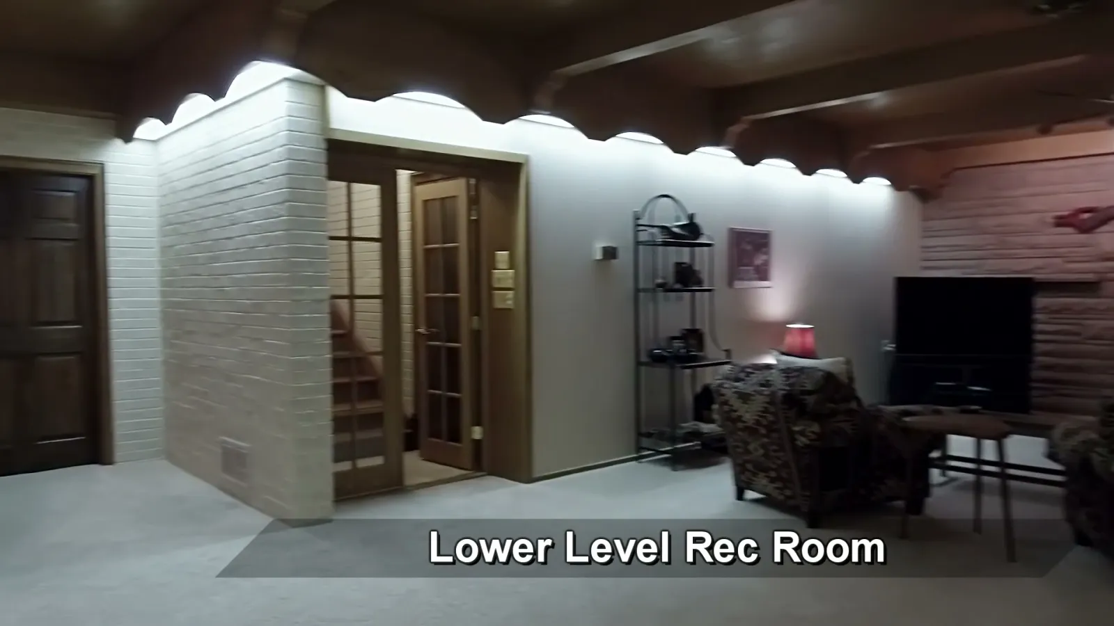 The lower-level recreation room.